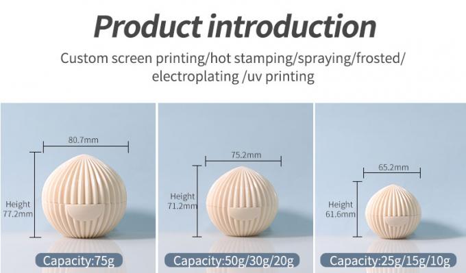 Sphere Shape Container Sphere Shape Custom Cosmetic Packaging 50g 75g Plastic Container For Cream