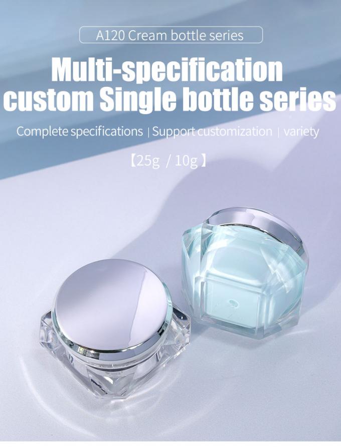 10g 25g Diamond Shaped Jar Empty Plastic Containers With Blue Silver ...