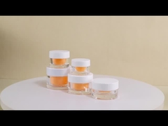 Orange 15g Cosmetic Jars Packaging Hair Cream Container With White Lid