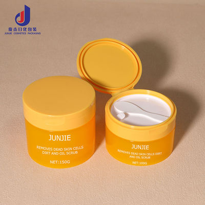 Custom Luxury Plastic Jar With Flip Top Lid 100g 150g PP Empty Cream Jar With Spoon