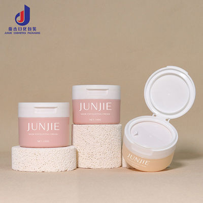 Plastic PP Jar 80ml 100ml 120ml Round Cosmetic Packaging For Face Cream With Customized Logo